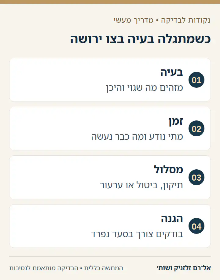 כשמתגלה בעיה בצו ירושה בארבעה שלבי בדיקה
