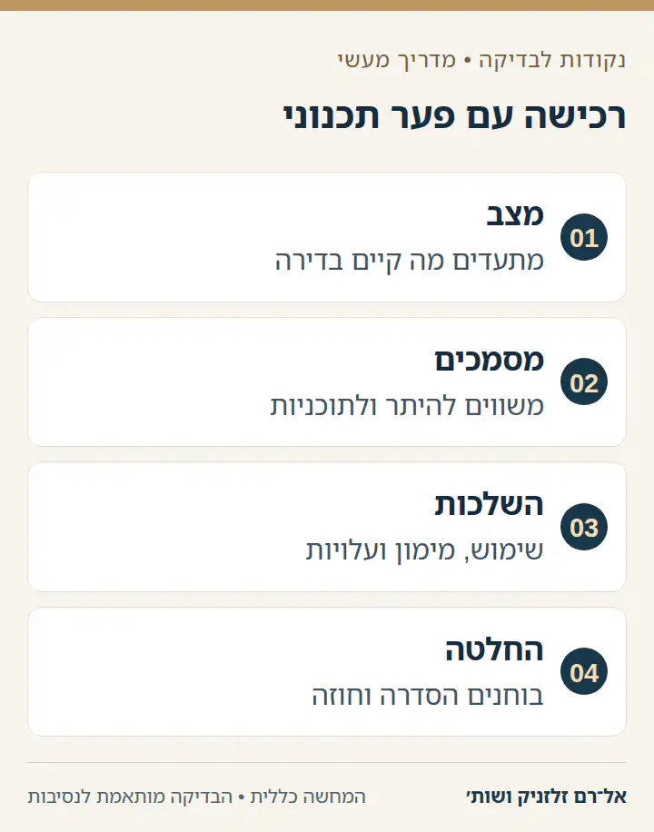 רכישה עם פער תכנוני בארבעה שלבים