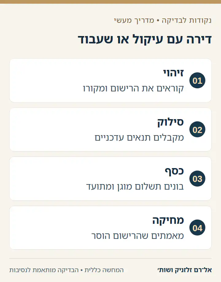 דירה עם עיקול או שעבוד בארבעה שלבים