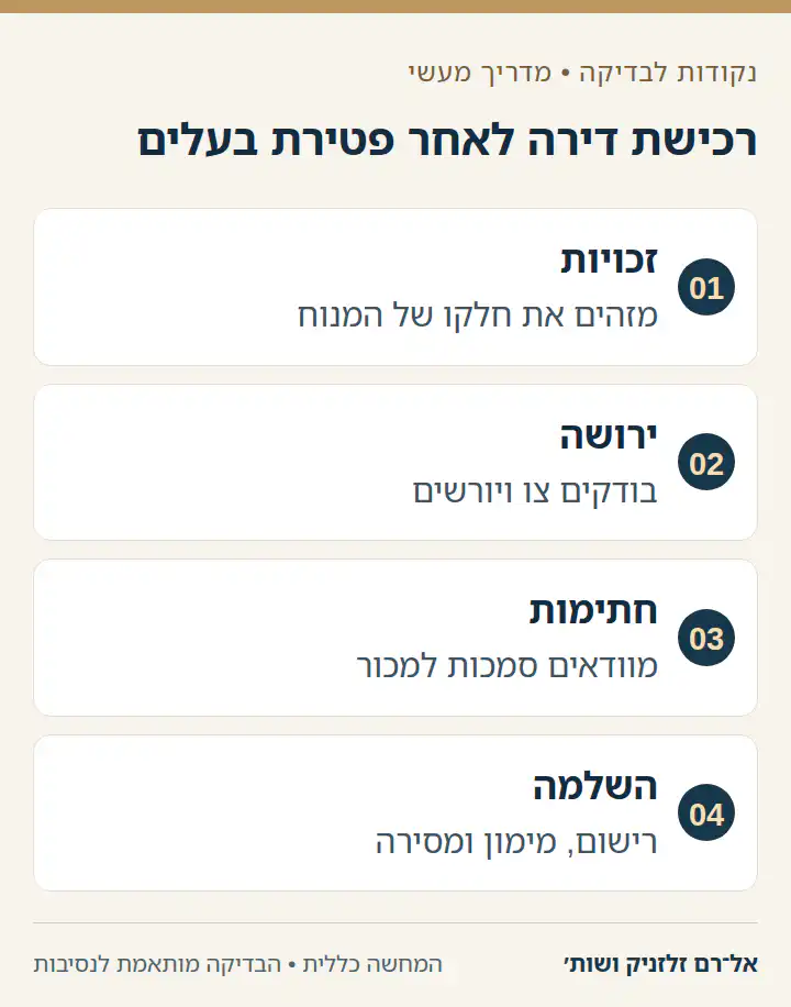רכישת דירה לאחר פטירת בעלים בארבעה שלבים