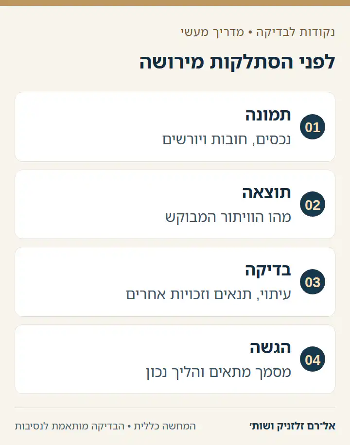 לפני הסתלקות מירושה בארבעה שלבי בדיקה