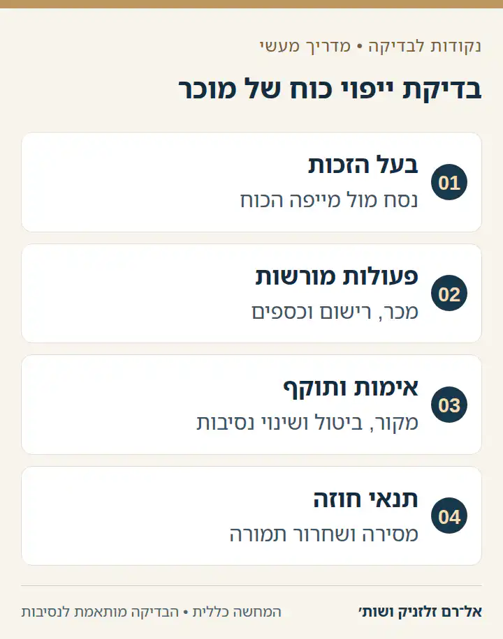 ארבע בדיקות לייפוי כוח של מוכר דירה