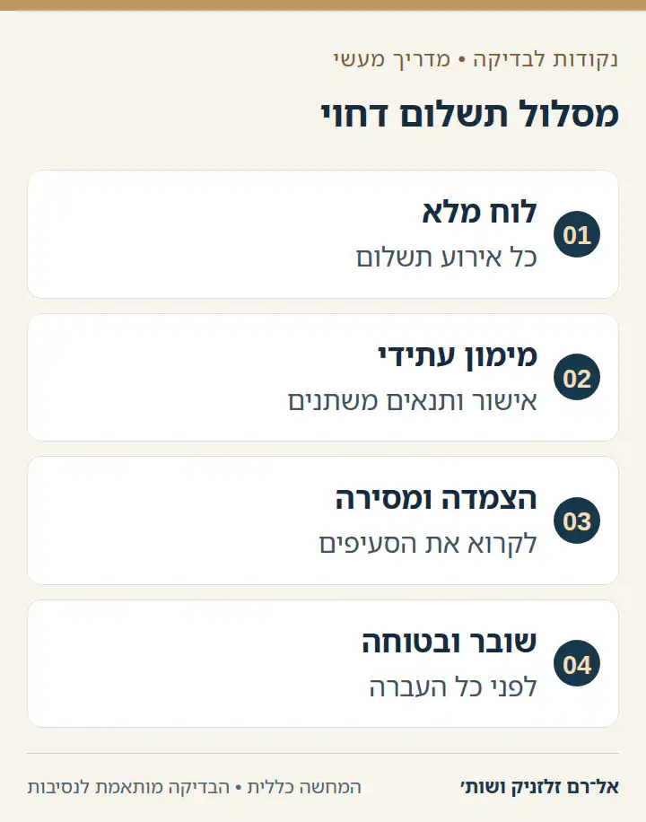 ארבע בדיקות ברכישת דירה במסלול תשלום דחוי