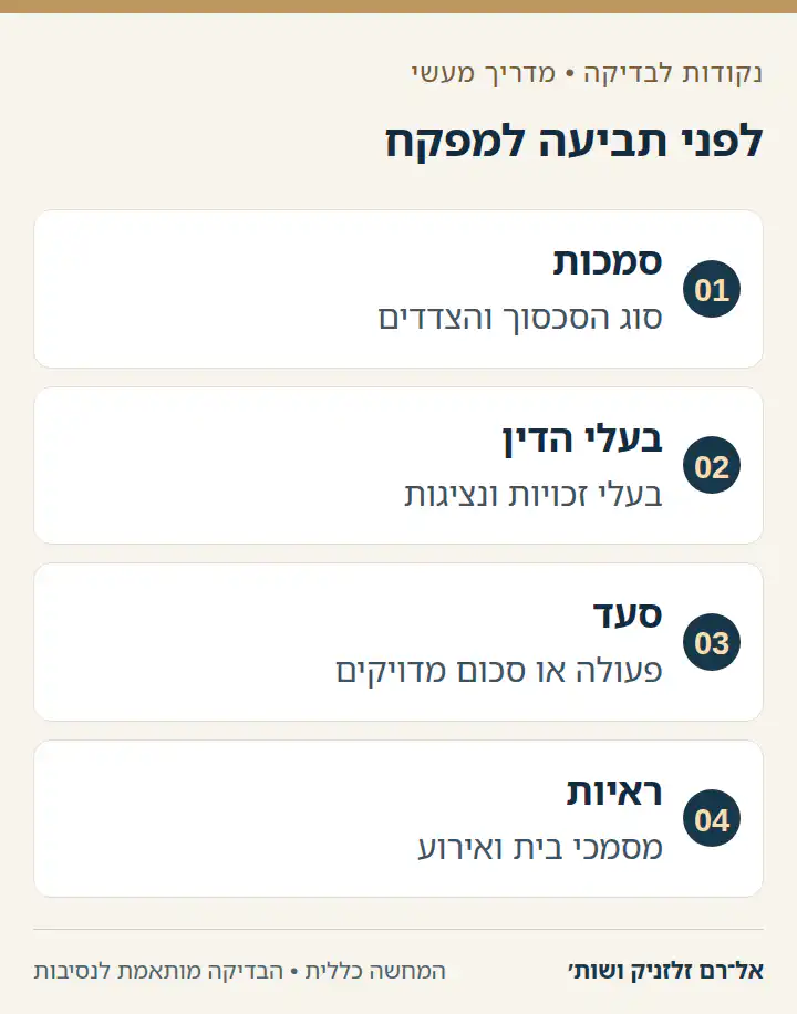 ארבע בדיקות לפני תביעה בפני המפקח על רישום מקרקעין