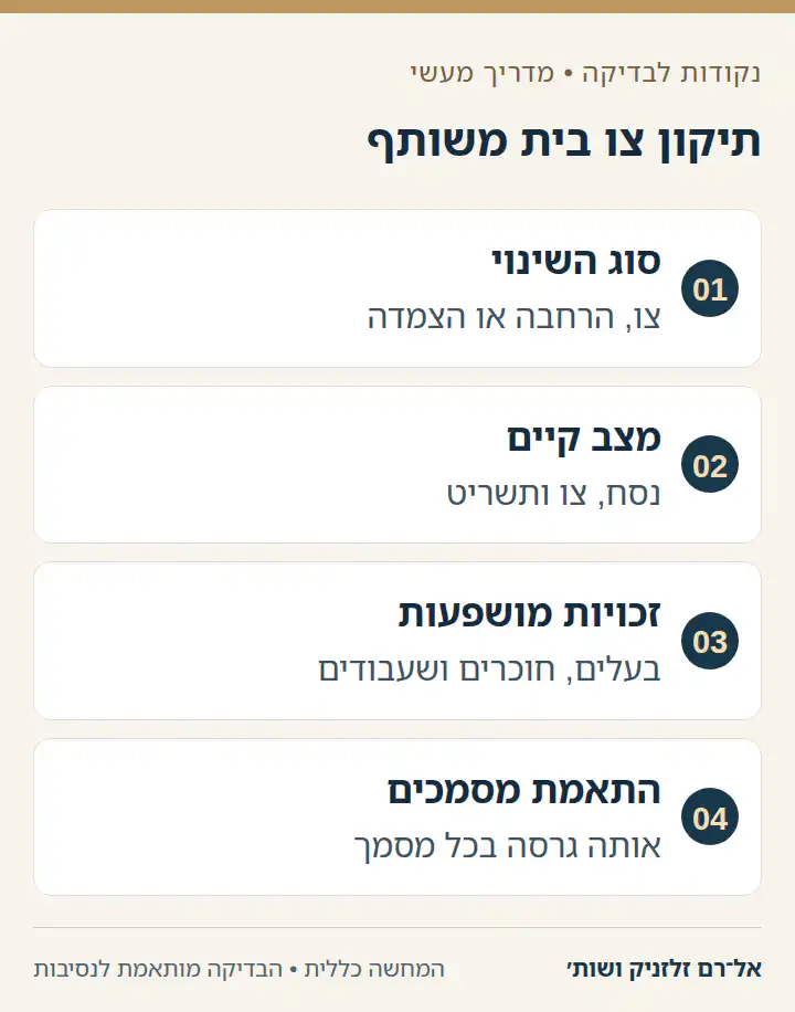 ארבעה שלבים לתיקון צו בית משותף