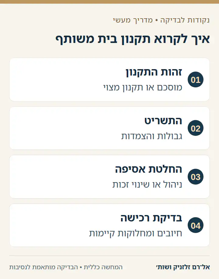 ארבע בדיקות להבנת תקנון בית משותף