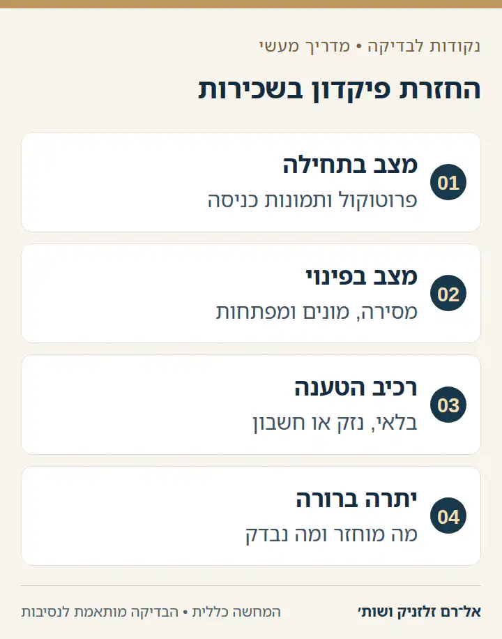 ארבעה שלבים לבחינת החזרת פיקדון בסיום שכירות