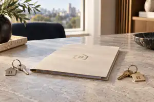 שני צרורות מפתחות לצד תיק העברת זכויות